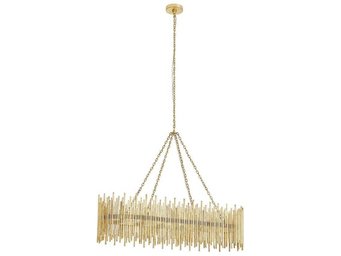 Arteriors Home Prescott 10-Light Gold Leaf Linear Island Pendant