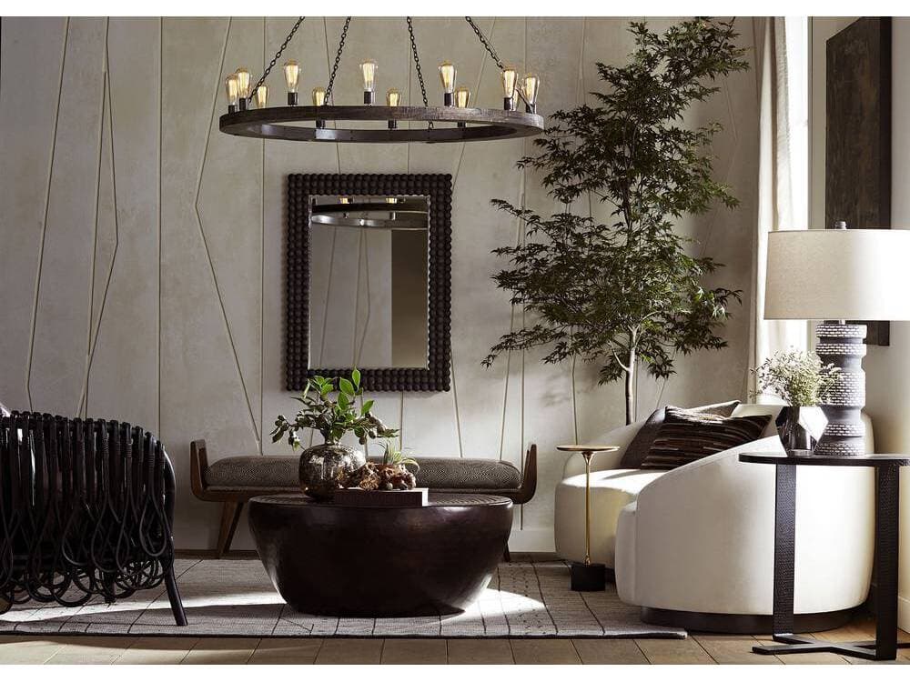 Arteriors Home Geoffrey 20-Light Gray Stained Wood Rust Chandelier