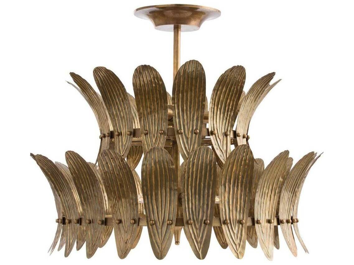 Arteriors Home Analise 8-Light Vintage Brass Tiered Chandelier