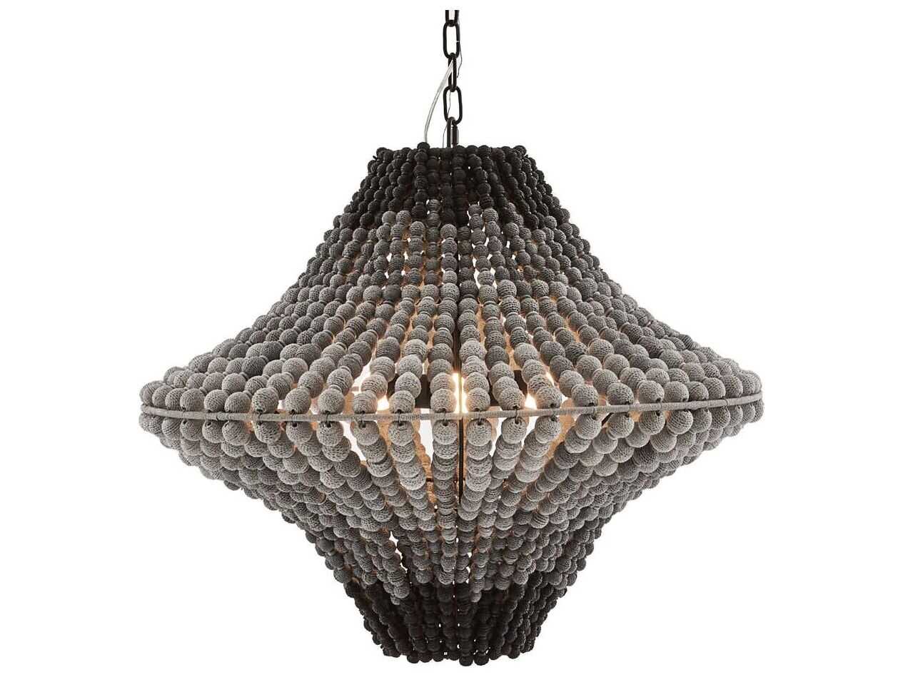 Arteriors Home Paradisa 3-Light Black Gray Ombre Coco Beads Pendant