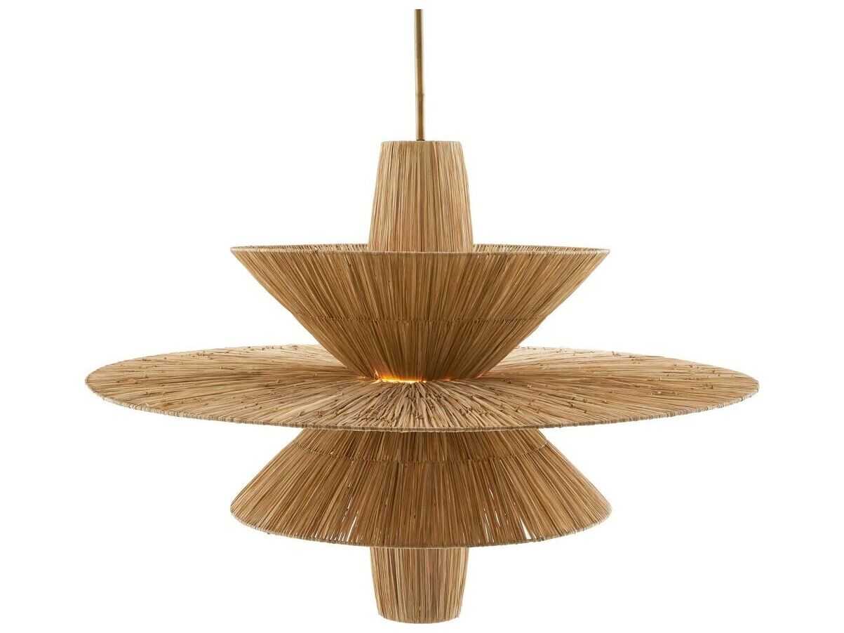 Arteriors Home Shay 1-Light Natural Rattan Wood Geometric Pendant