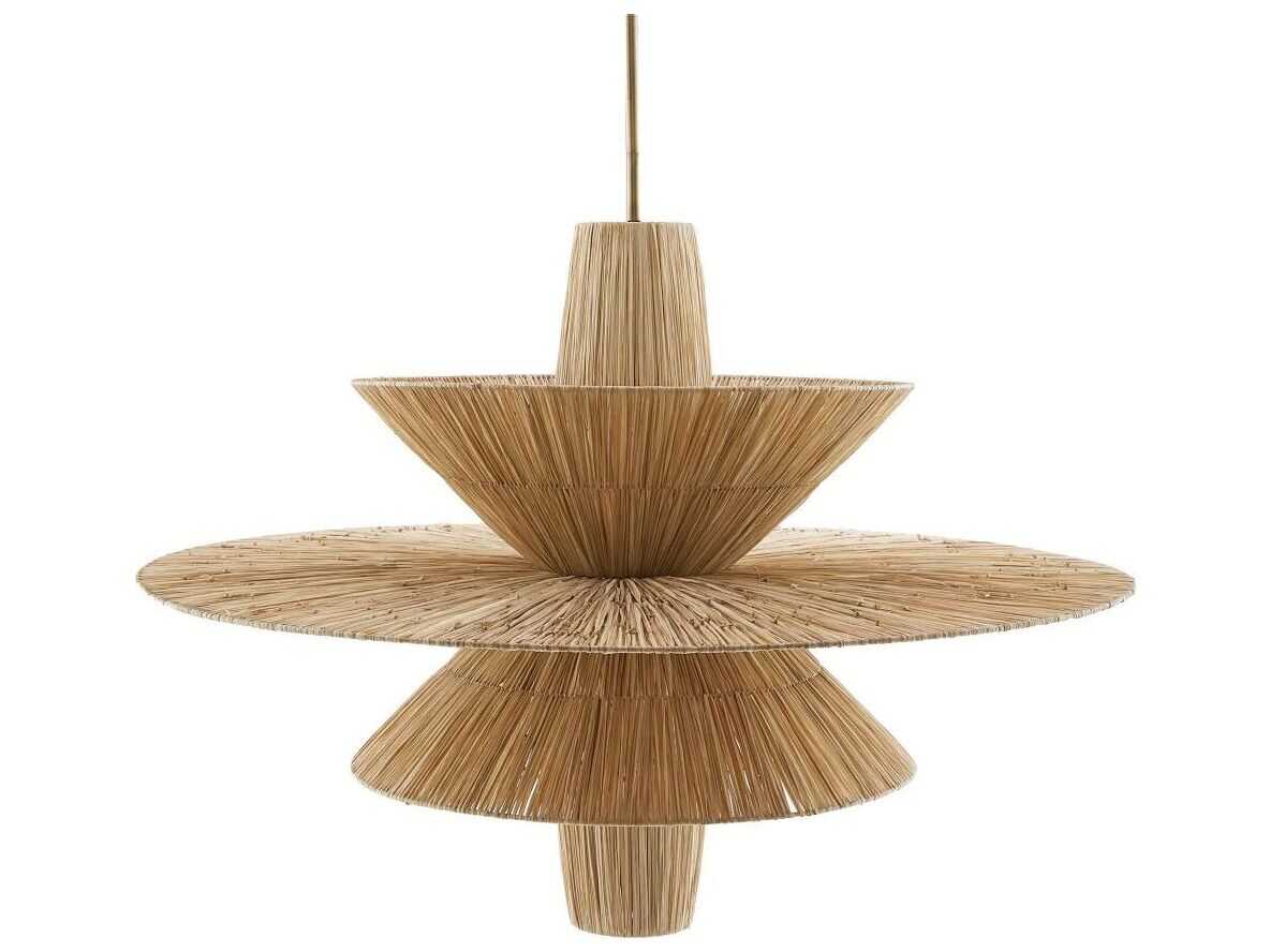 Arteriors Home Shay 1-Light Natural Rattan Wood Geometric Pendant