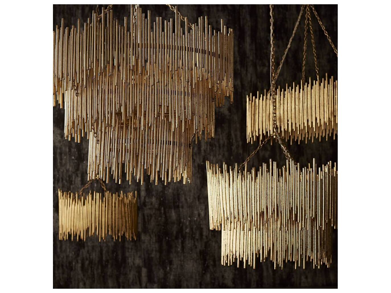 Arteriors Home Prescott 3-Light Gold Leaf Drum Linear Pendant