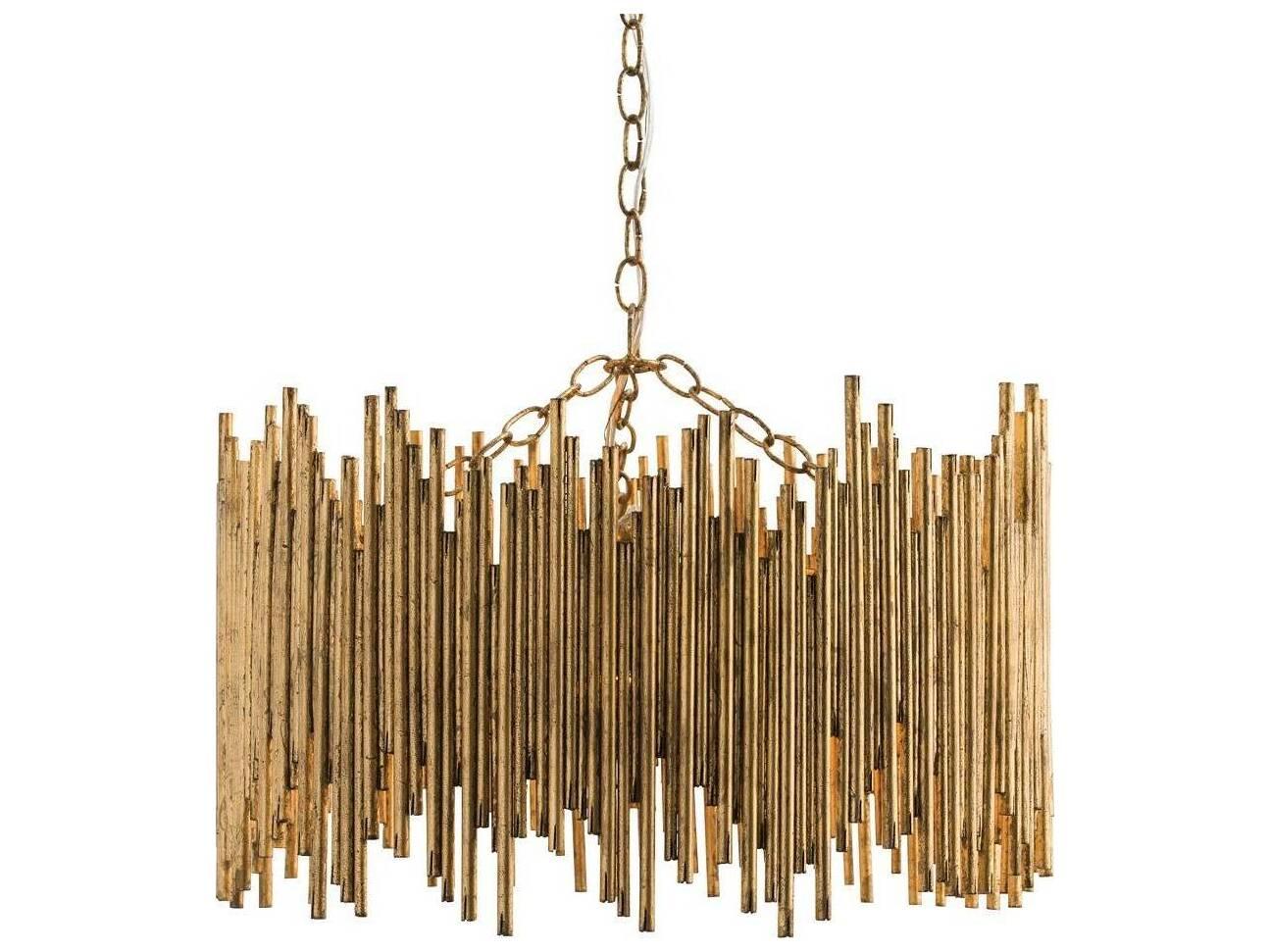 Arteriors Home Prescott 3-Light Gold Leaf Drum Linear Pendant
