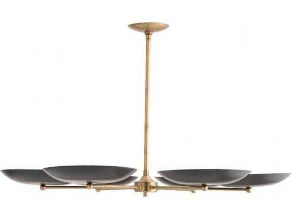 Arteriors Home Griffith 6-Light Antique Brass Bowl Linear Chandelier