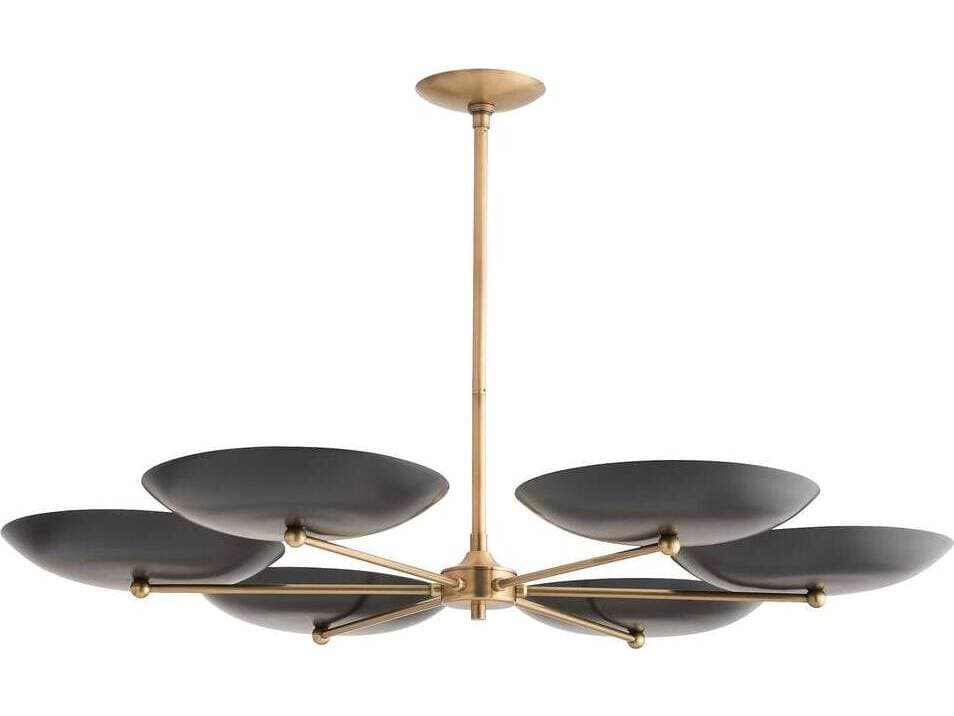 Arteriors Home Griffith 6-Light Antique Brass Bowl Linear Chandelier