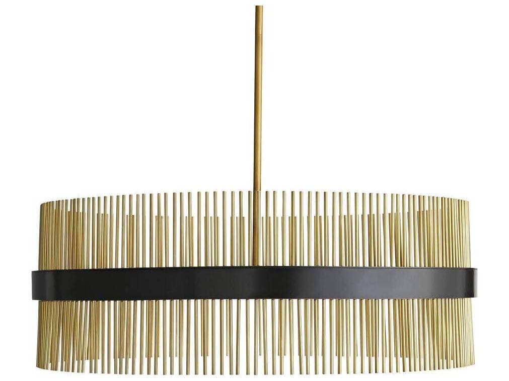 Arteriors Home Hozier 12-Light Antique Brass Bronze Drum Round Pendant