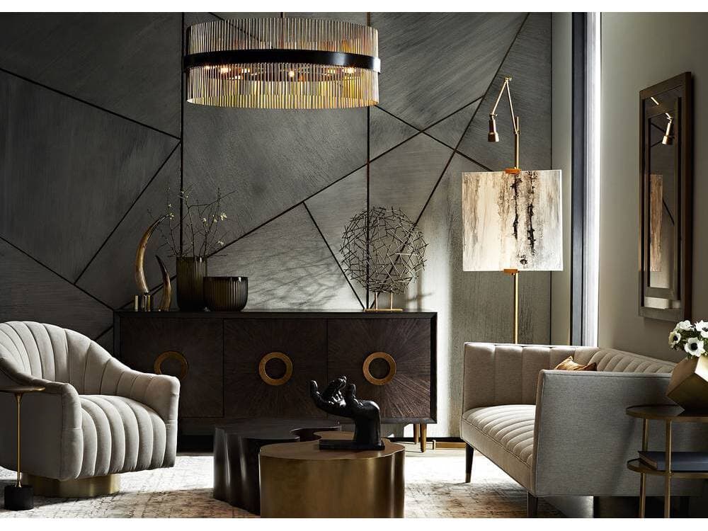 Arteriors Home Hozier 12-Light Antique Brass Bronze Drum Round Pendant