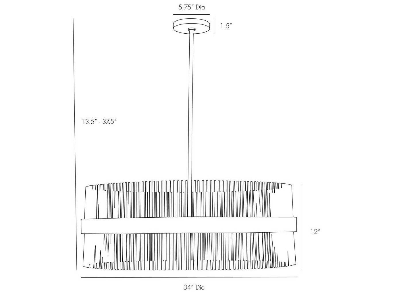 Arteriors Home Hozier 12-Light Antique Brass Bronze Drum Round Pendant
