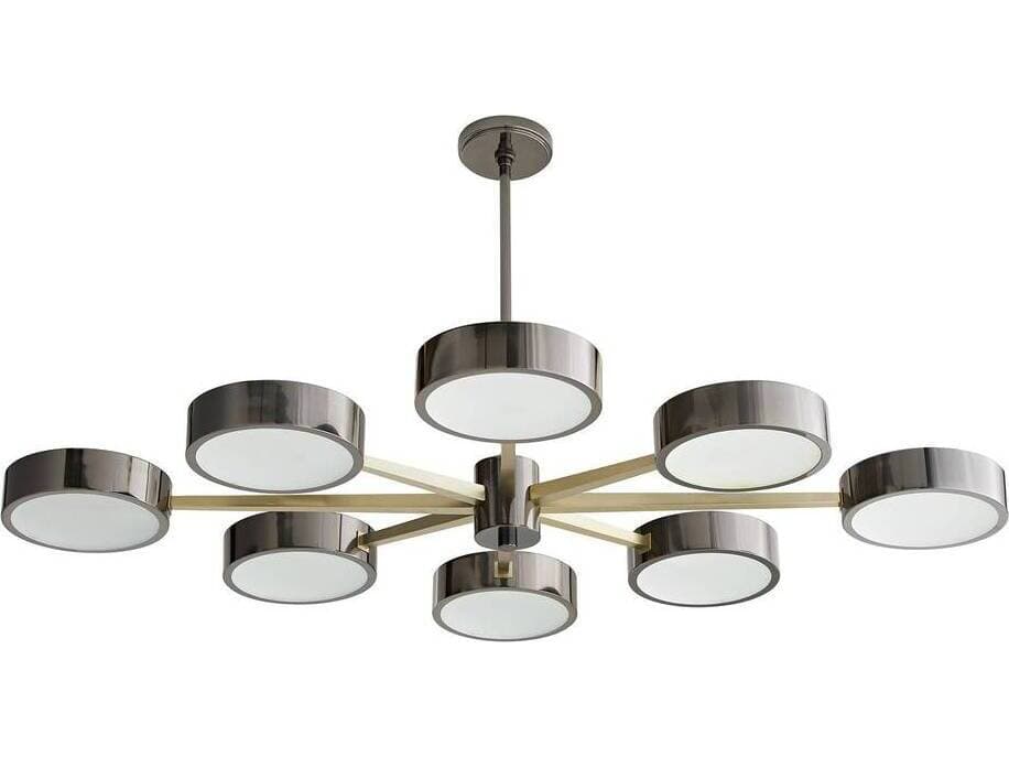Arteriors Home Linus 8-Light Black Nickel Pale Brass Chandelier
