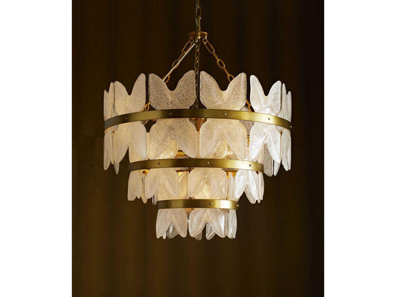 Arteriors Home Millie 3-Light Antique Brass Tiered Chandelier