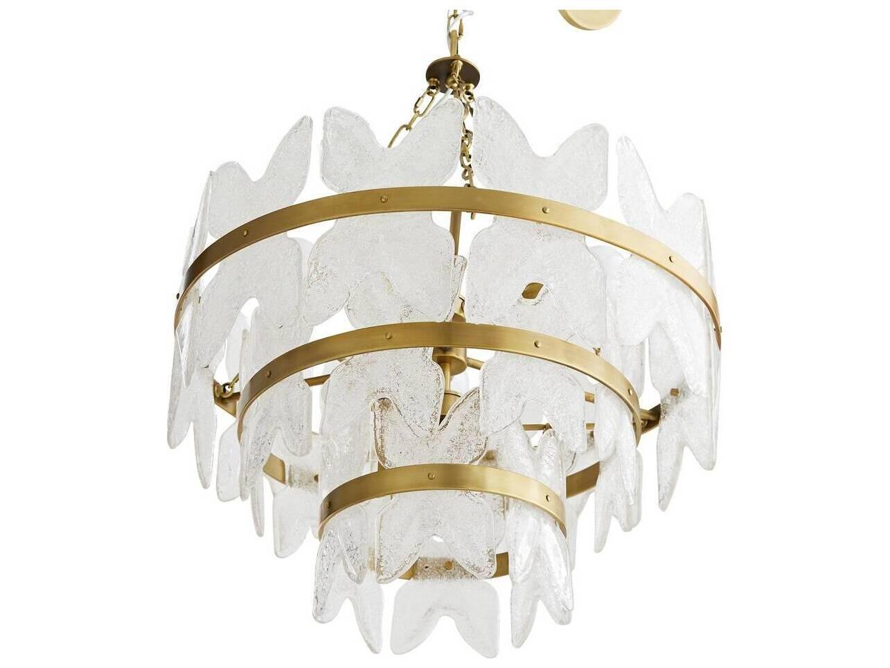 Arteriors Home Millie 3-Light Antique Brass Tiered Chandelier