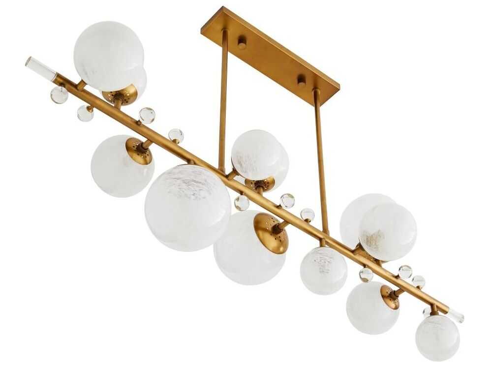 Arteriors Home Troon 12-Light Antique Brass Globe Island Pendant