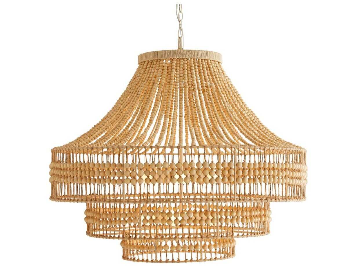 Arteriors Home Tulane 8-Light White Brown Tiered Chandelier