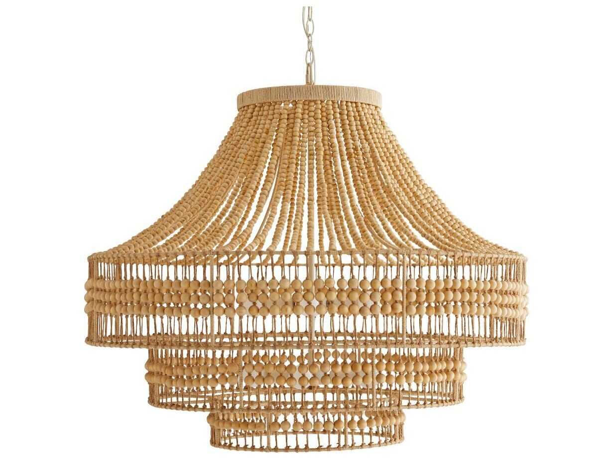 Arteriors Home Tulane 8-Light White Brown Tiered Chandelier