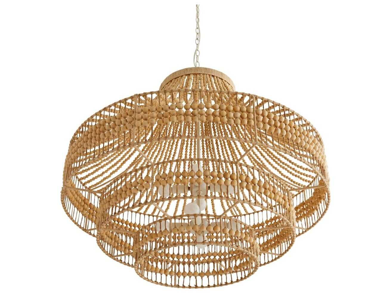 Arteriors Home Tulane 8-Light White Brown Tiered Chandelier
