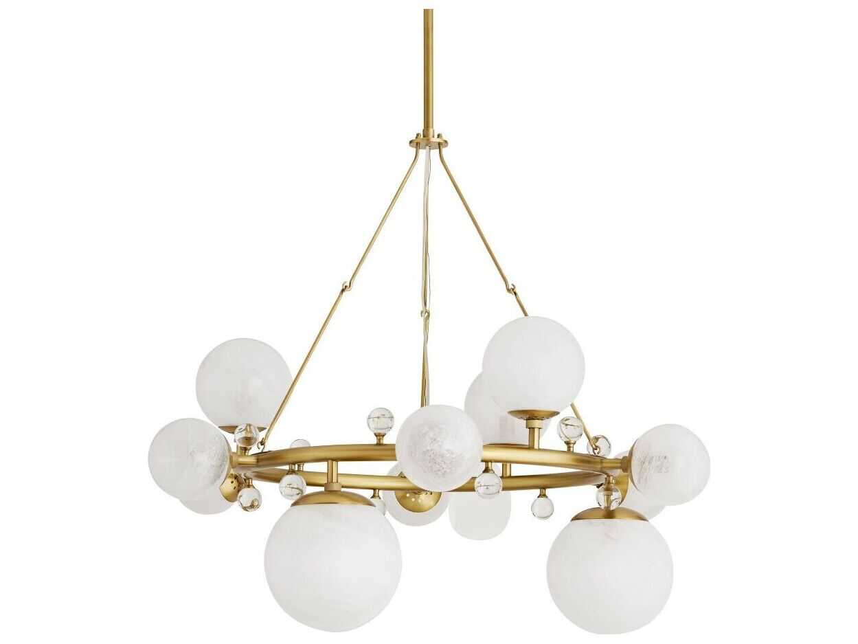Arteriors Home Troon 12-Light Antique Brass Globe Chandelier