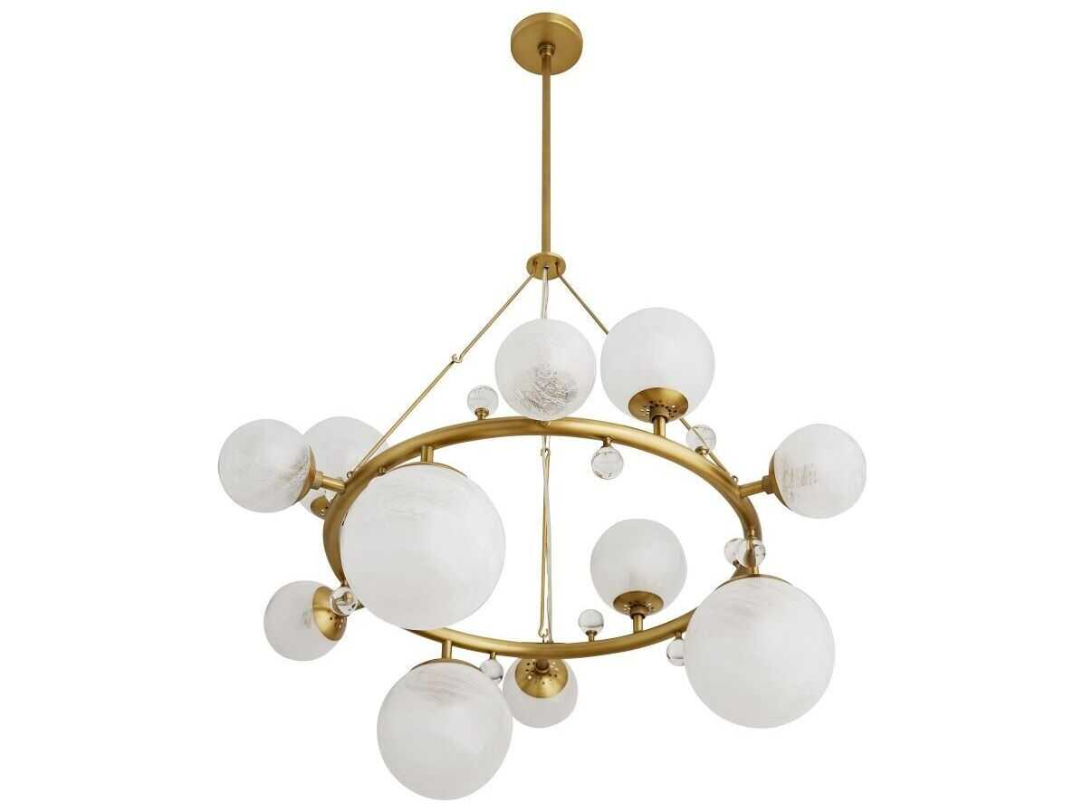 Arteriors Home Troon 12-Light Antique Brass Globe Chandelier