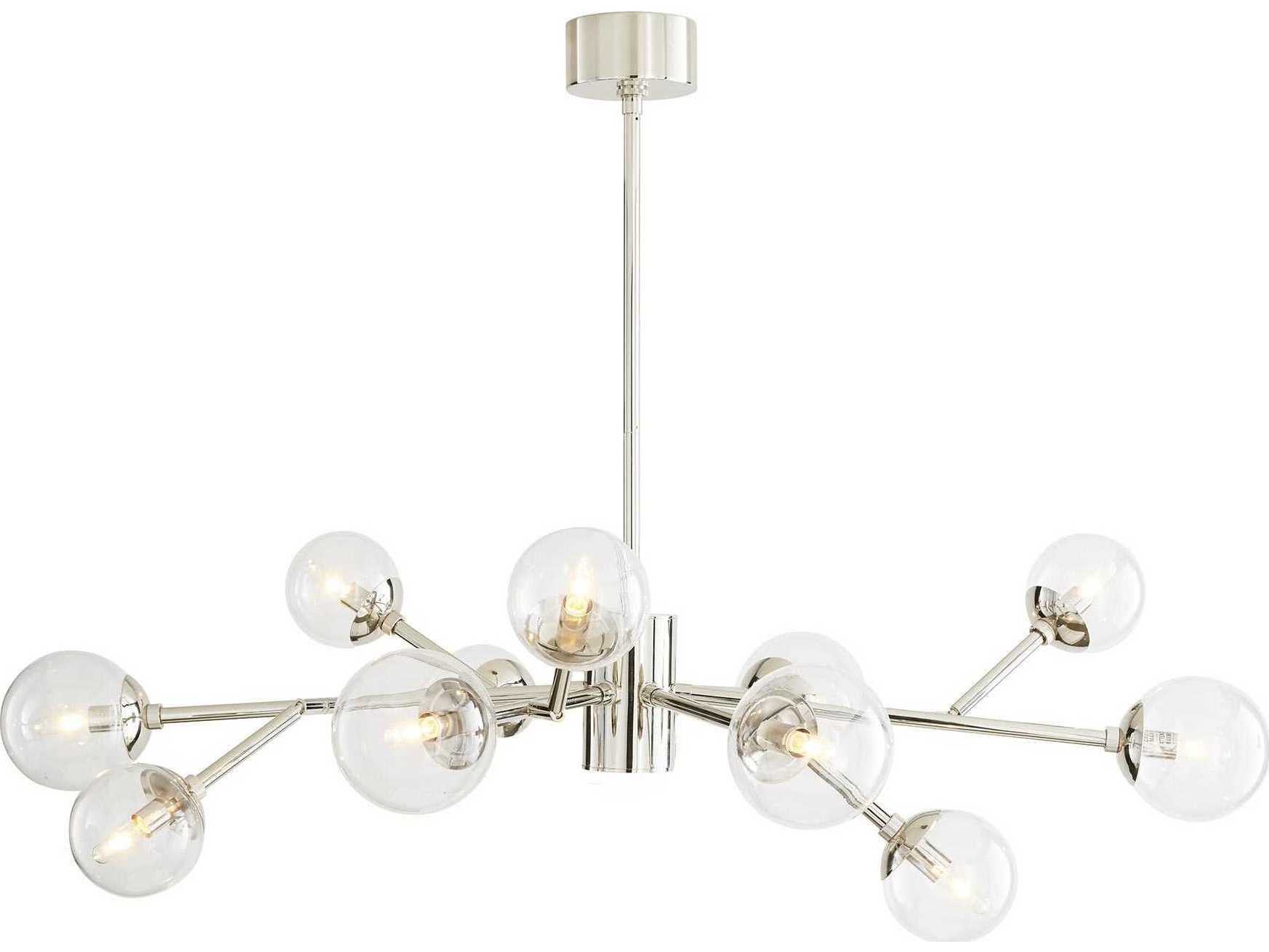 Arteriors Home Dallas 12-Light Polished Nickel Glass Globe Linear Island Pendant