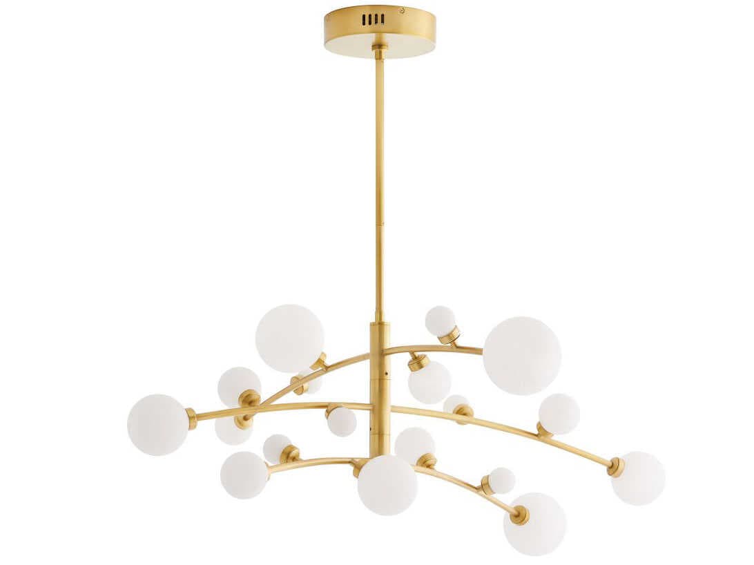 Arteriors Home Maser 18-Light Antique Brass Linear Island Pendant