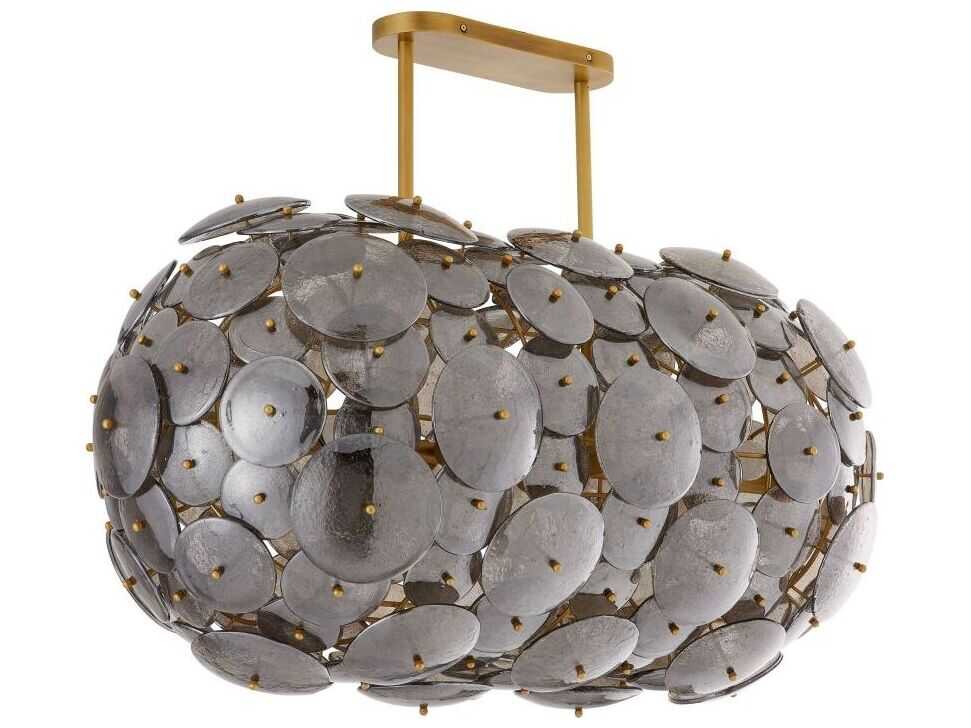 Arteriors Home Nebula 8-Light Antique Brass Gray Island Pendant