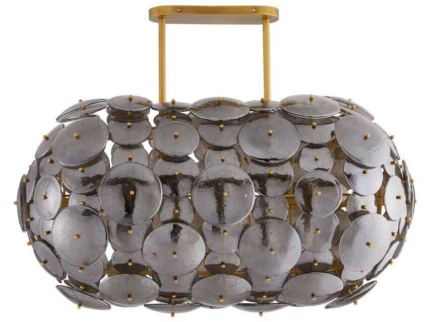 Arteriors Home Nebula 8-Light Antique Brass Gray Island Pendant