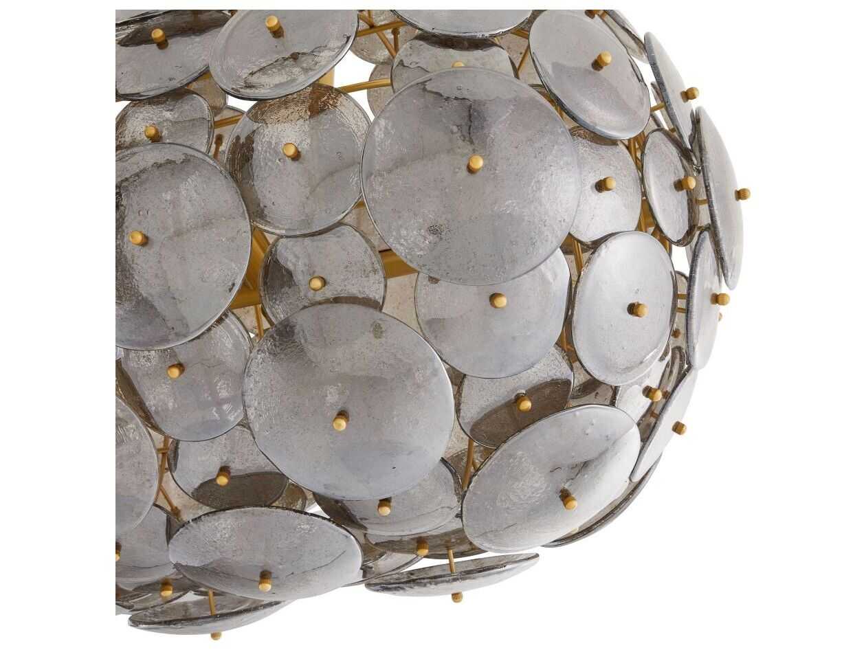 Arteriors Home Nebula 8-Light Antique Brass Gray Island Pendant