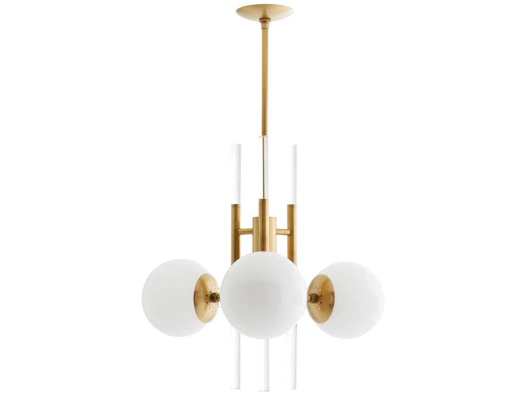 Arteriors Home Oberon 3-Light Antique Brass Globe Chandelier