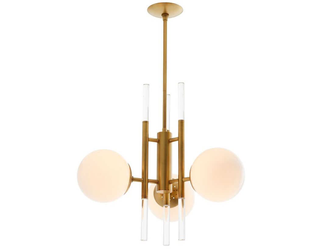 Arteriors Home Oberon 3-Light Antique Brass Globe Chandelier
