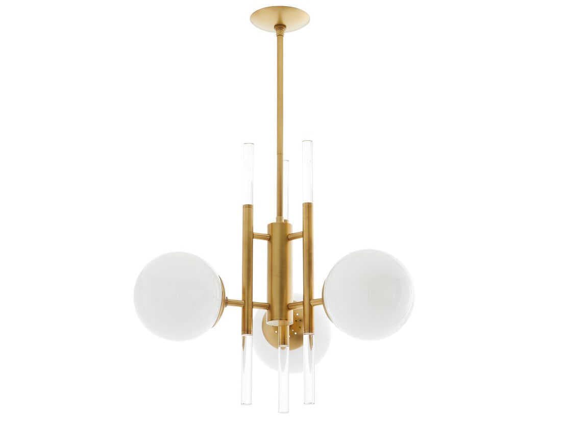 Arteriors Home Oberon 3-Light Antique Brass Globe Chandelier