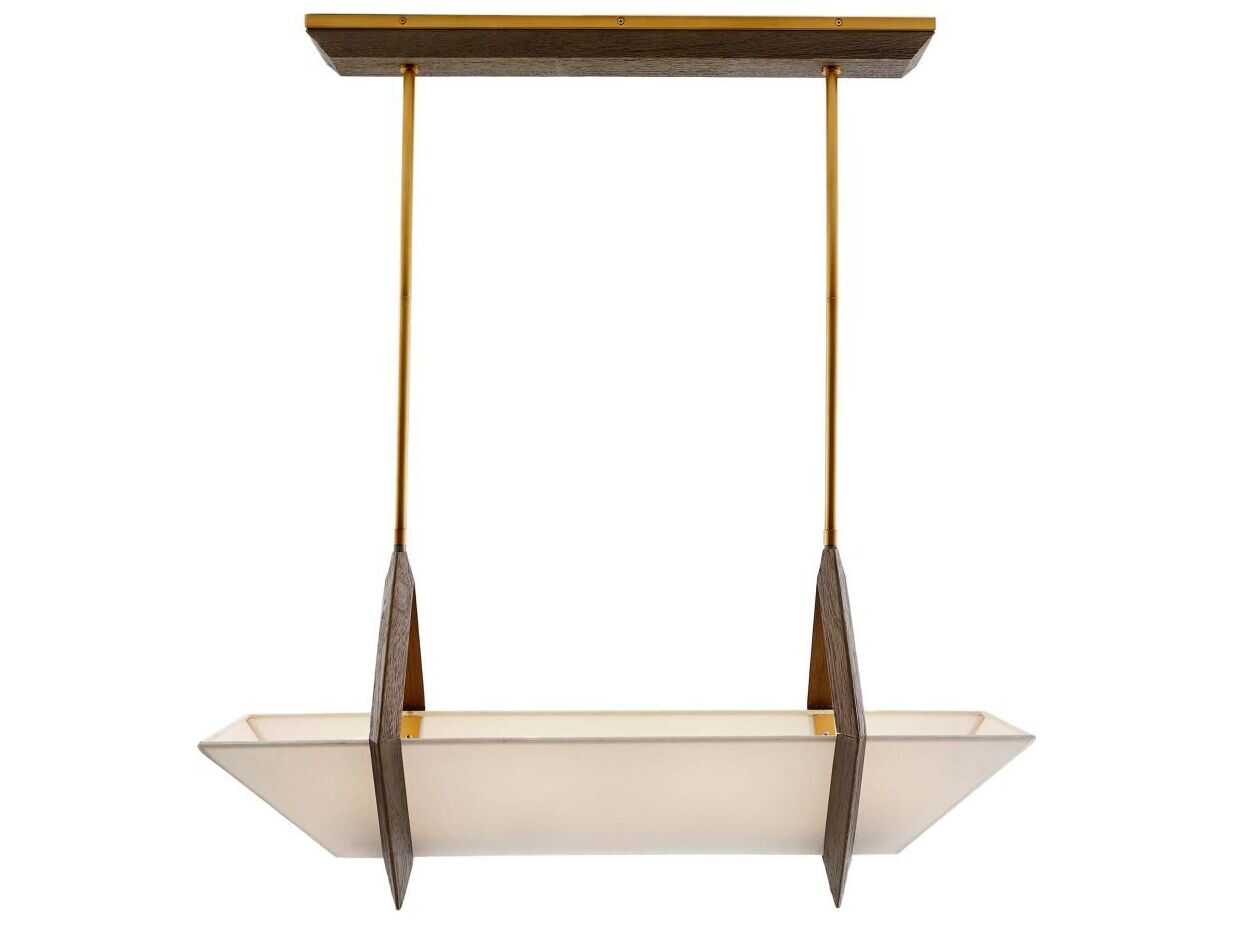 Arteriors Home Saginaw 4-Light Gray Wash Wood Brown Linear Island Pendant