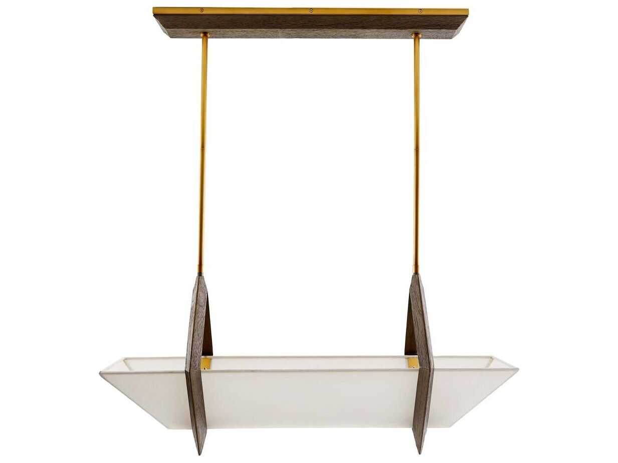 Arteriors Home Saginaw 4-Light Gray Wash Wood Brown Linear Island Pendant