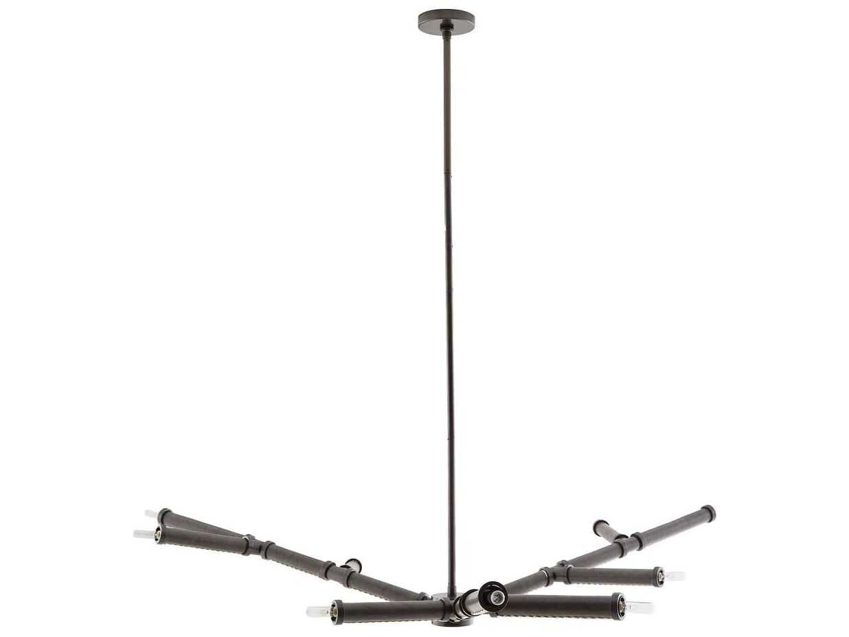 Arteriors Home Paden 9-Light Charcoal Leather Black Chandelier