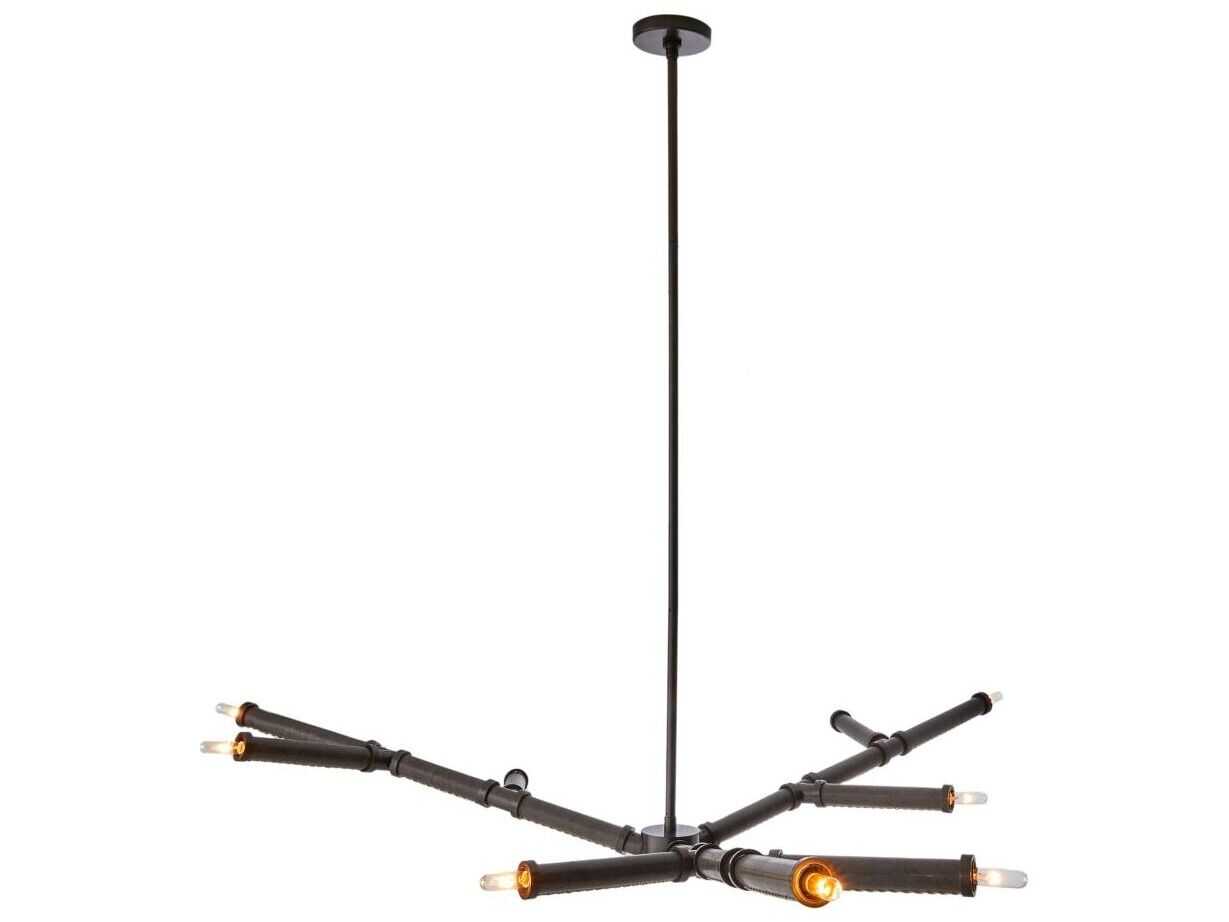 Arteriors Home Paden 9-Light Charcoal Leather Black Chandelier
