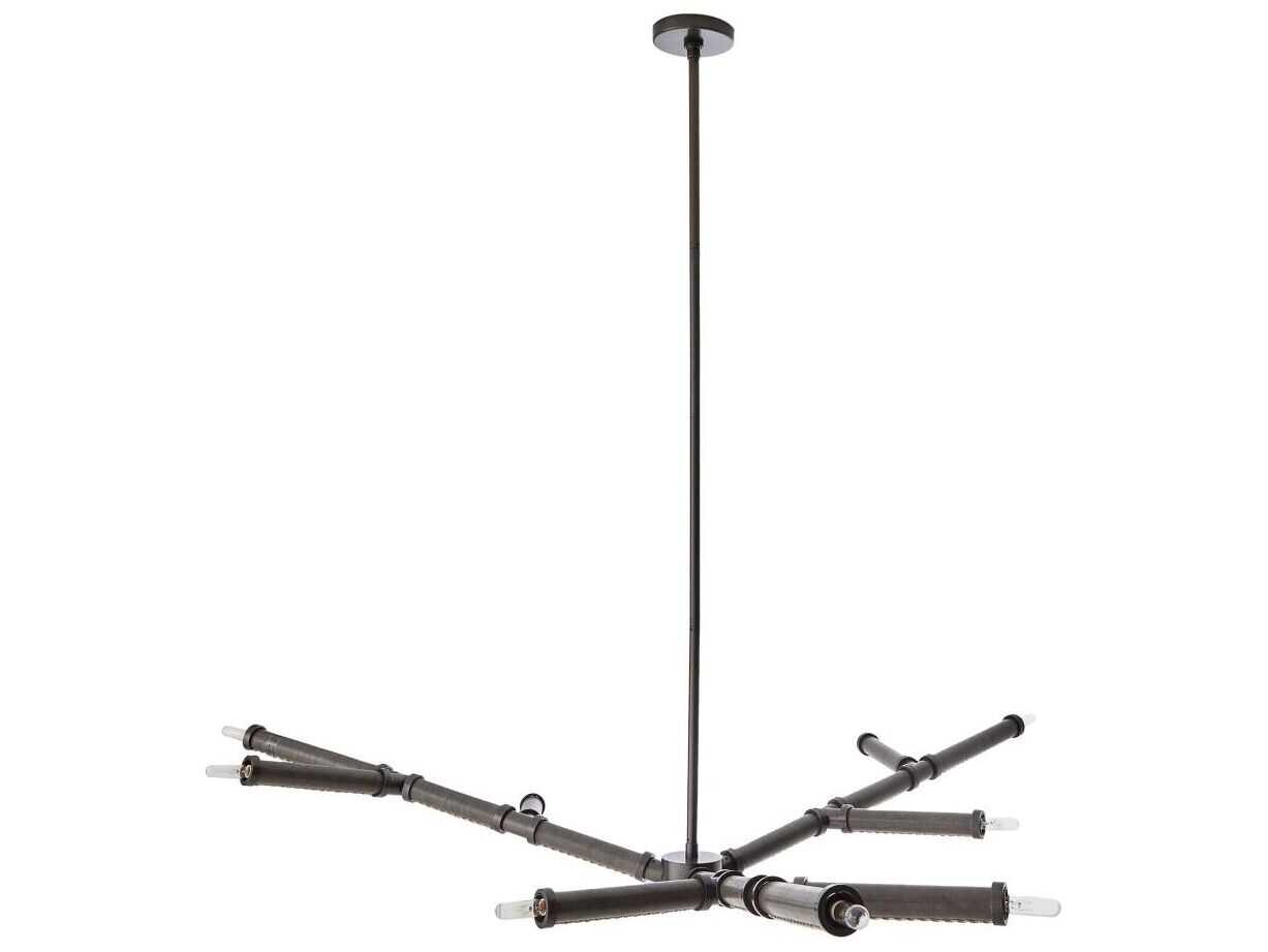 Arteriors Home Paden 9-Light Charcoal Leather Black Chandelier