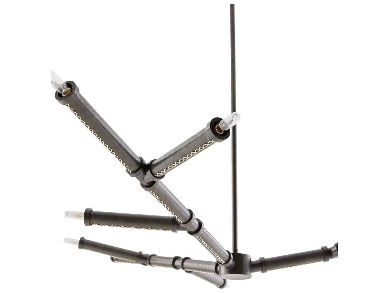 Arteriors Home Paden 9-Light Charcoal Leather Black Chandelier