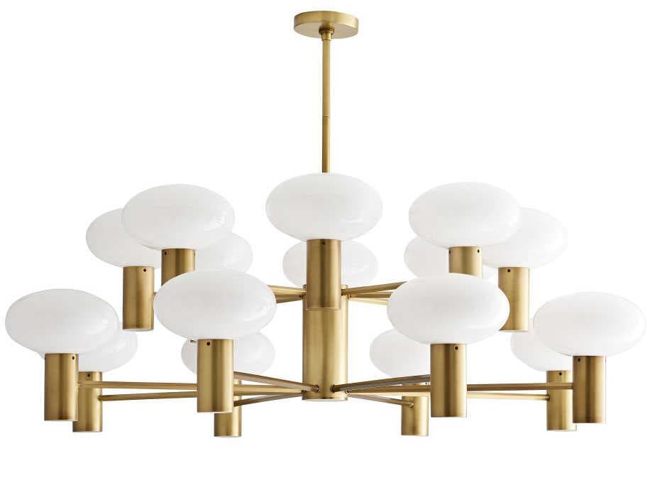 Arteriors Home Bentley 16-Light Antique Brass Globe Tiered Chandelier
