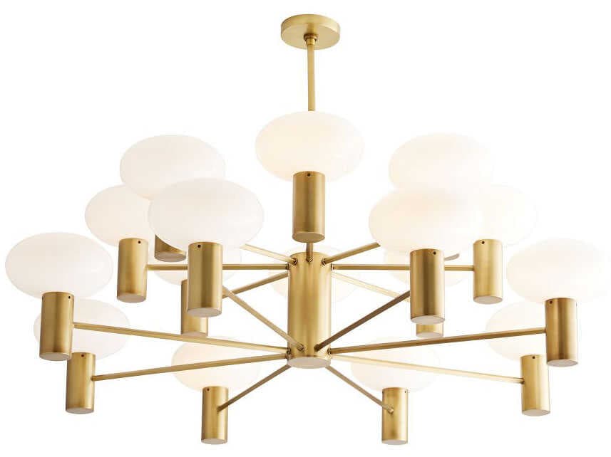Arteriors Home Bentley 16-Light Antique Brass Globe Tiered Chandelier