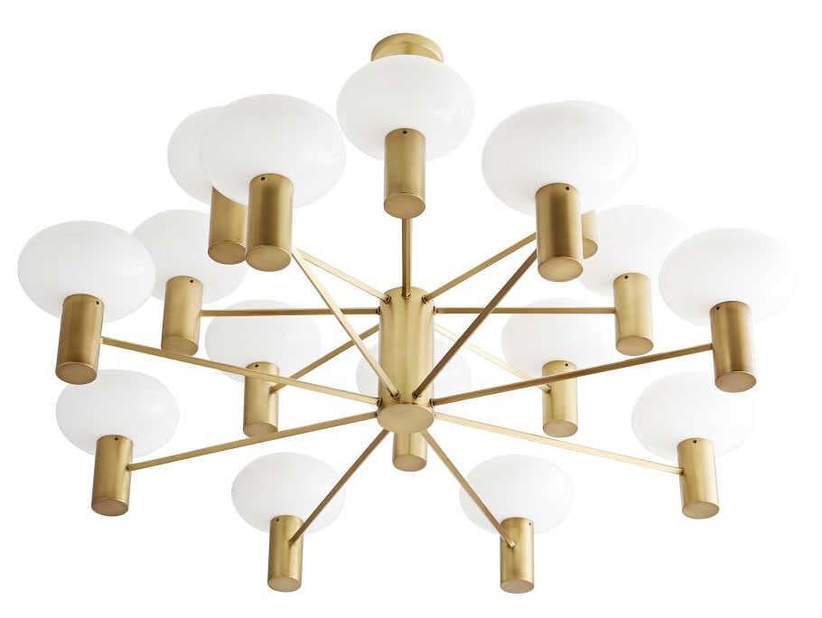 Arteriors Home Bentley 16-Light Antique Brass Globe Tiered Chandelier