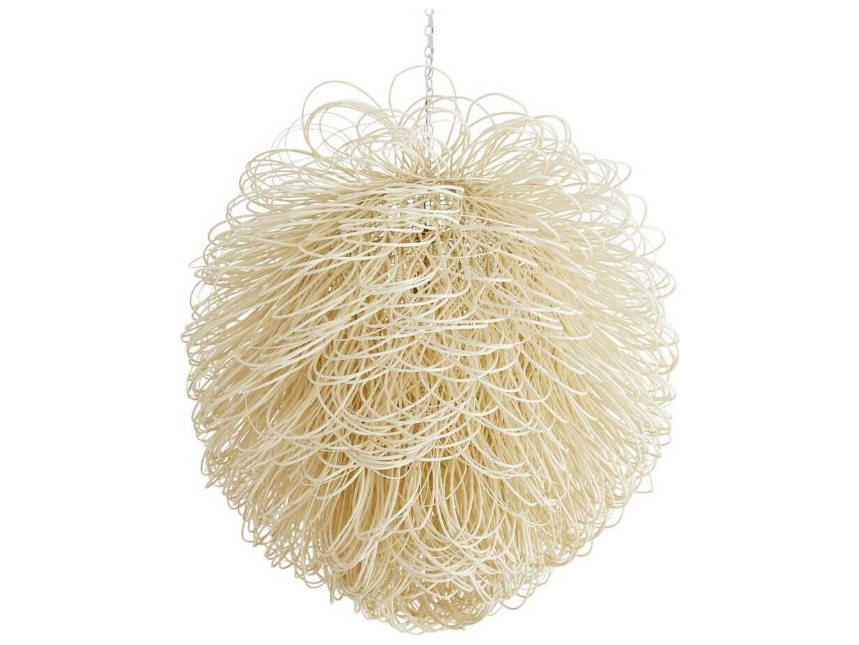 Arteriors Home Finley 1-Light Bleached Rattan White Pendant
