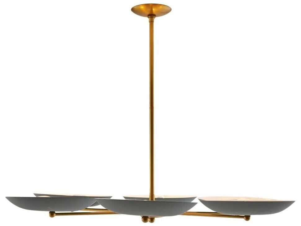 Arteriors Home Griffith 6-Light Cadet Blue Antique Brass Bowl Chandelier