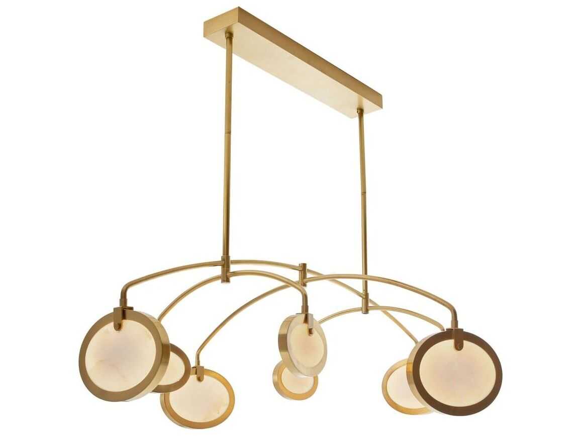 Arteriors Home Rosabel 8-Light Antique Brass Linear Island Pendant