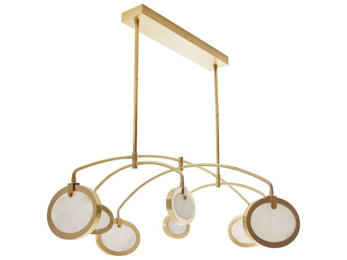 Arteriors Home Rosabel 8-Light Antique Brass Linear Island Pendant