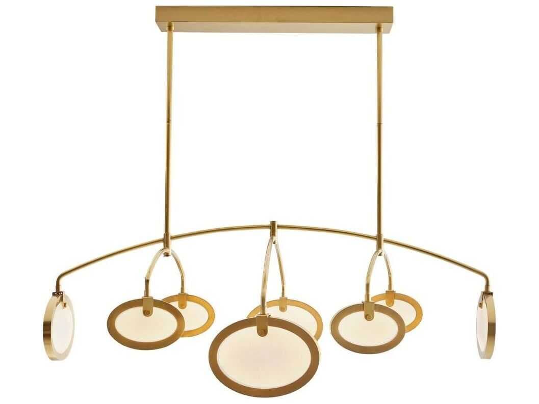 Arteriors Home Rosabel 8-Light Antique Brass Linear Island Pendant