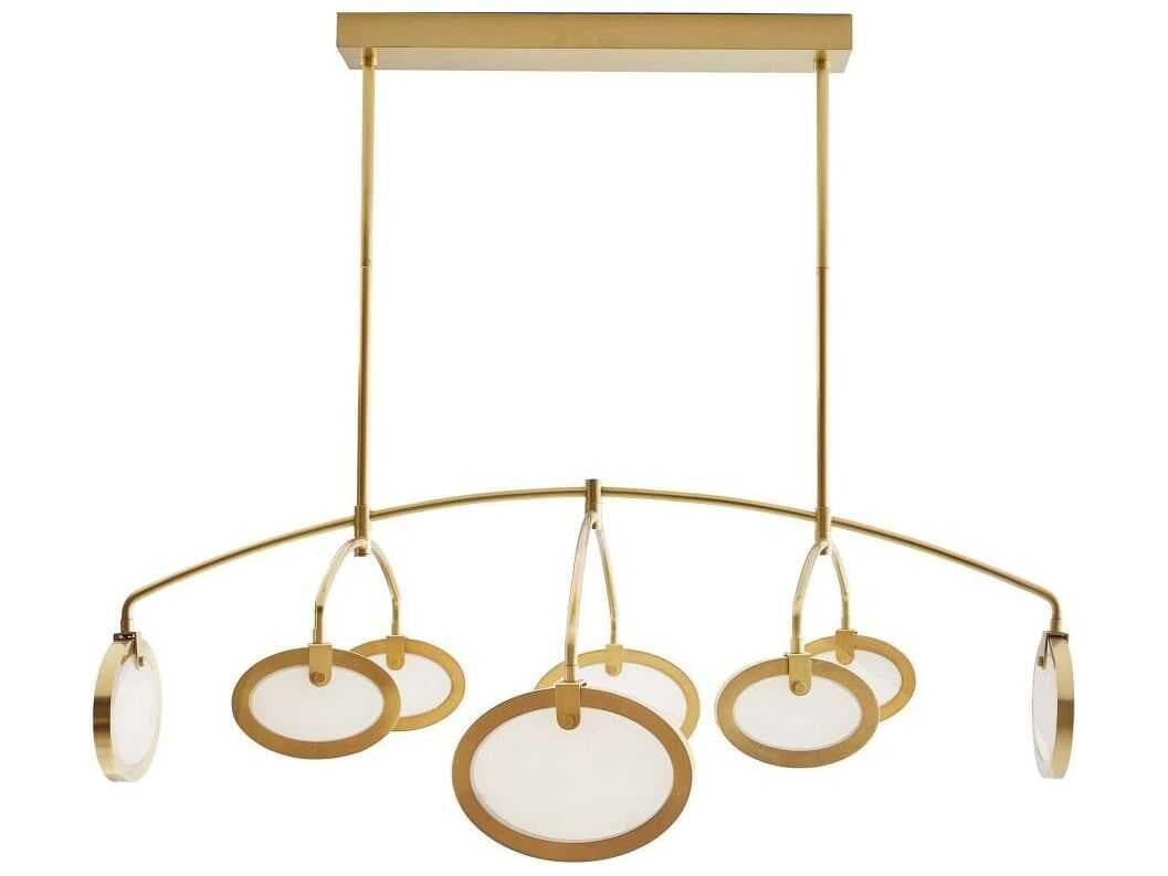 Arteriors Home Rosabel 8-Light Antique Brass Linear Island Pendant