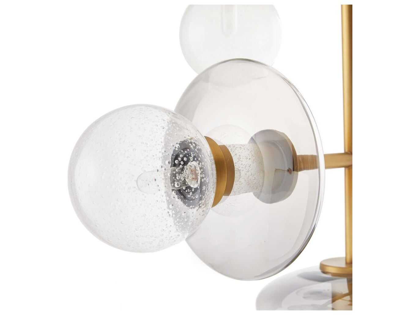 Arteriors Home Pimpri 5-Light Blue Smoke Glass Brass Chandelier