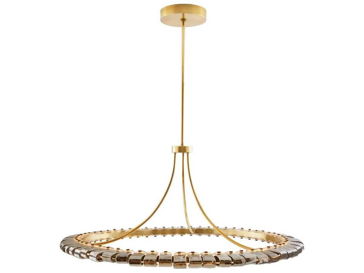Arteriors Home Santorini 1-Light Antique Brass Gray Round Pendant