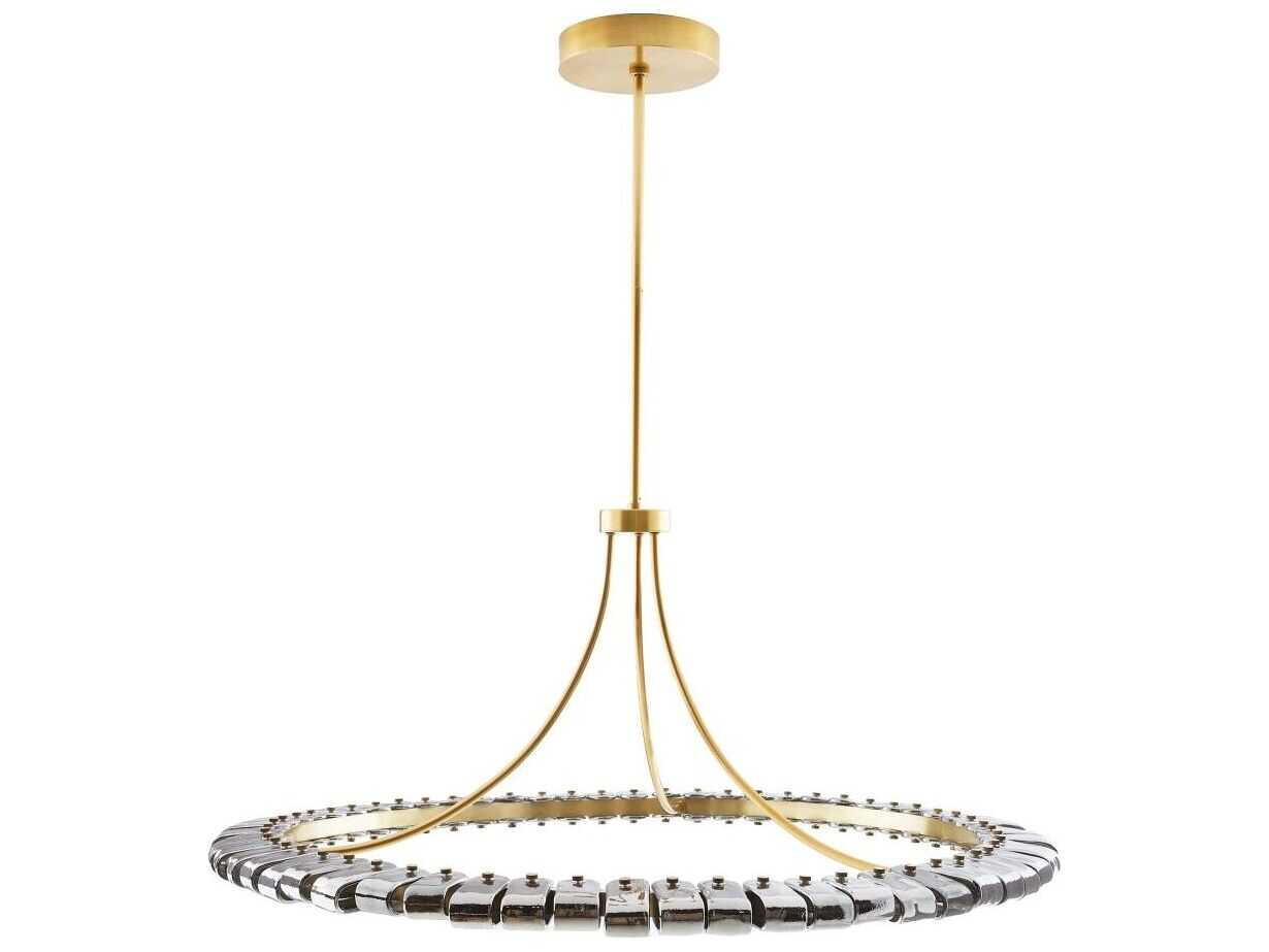 Arteriors Home Santorini 1-Light Antique Brass Gray Round Pendant