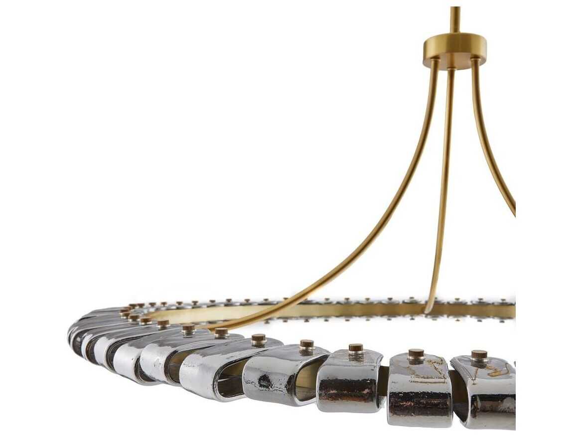 Arteriors Home Santorini 1-Light Antique Brass Gray Round Pendant