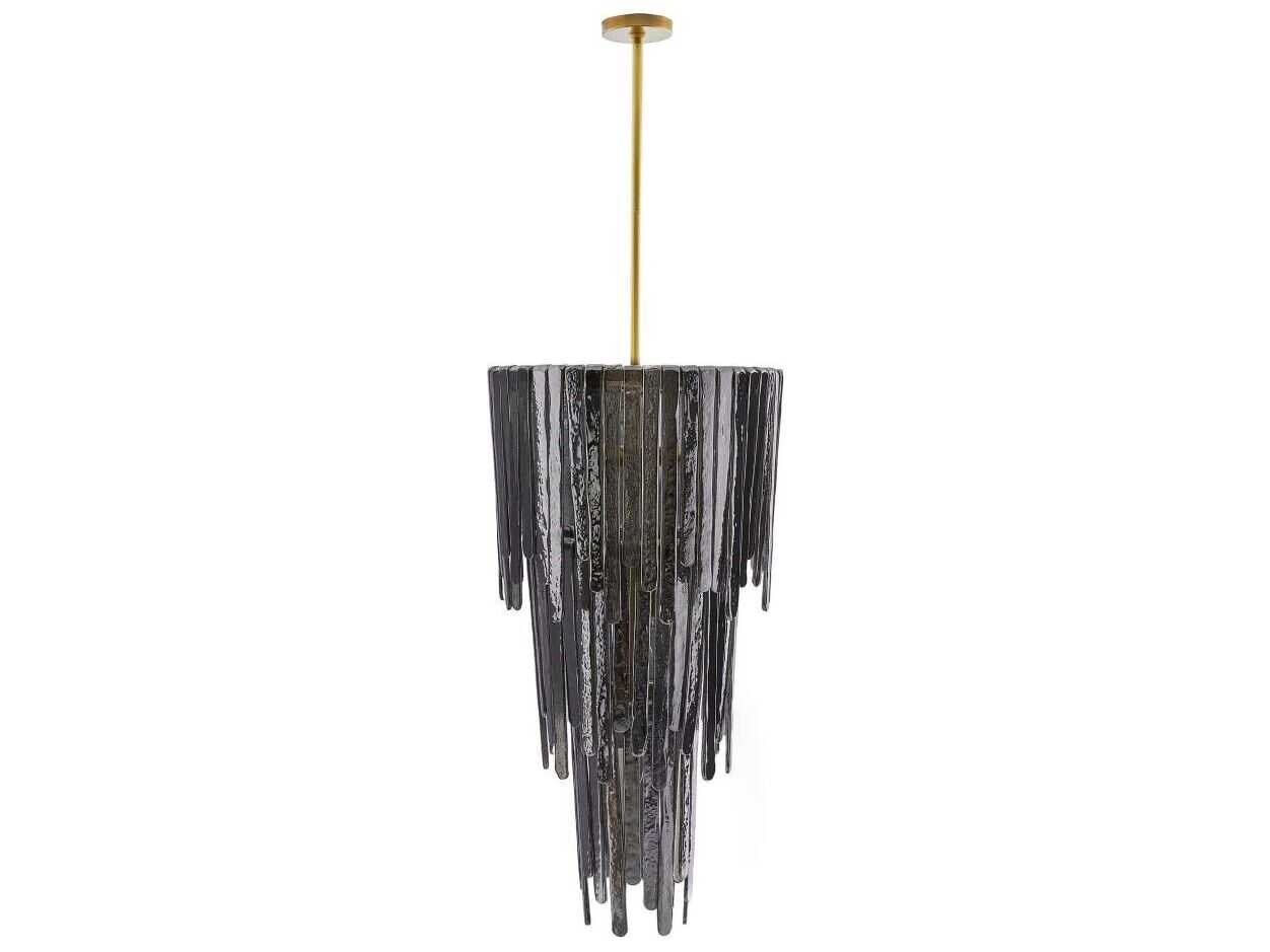Arteriors Home Raine 7-Light Antique Brass Black Tiered Chandelier